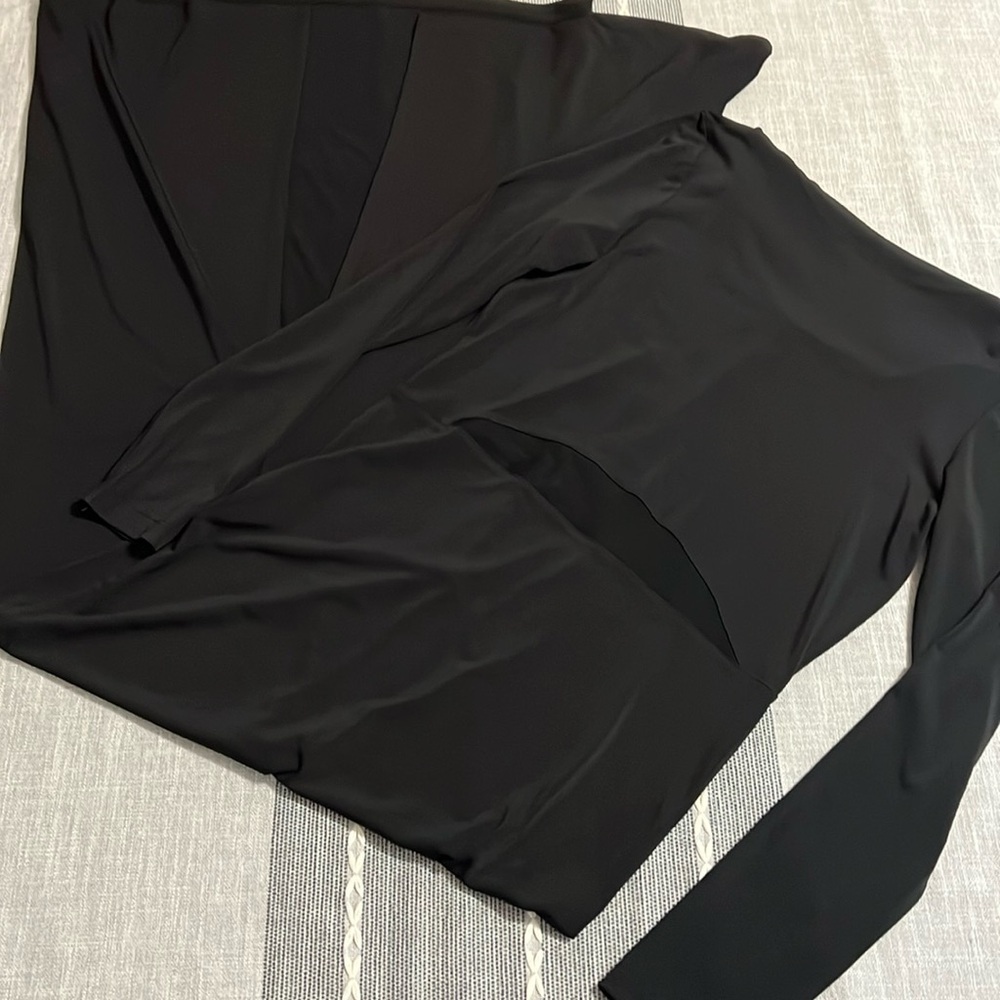 Anatomie Willa Maxi Travel Dress Black Mesh Cutout Waist Back Slit Size S Italy‎